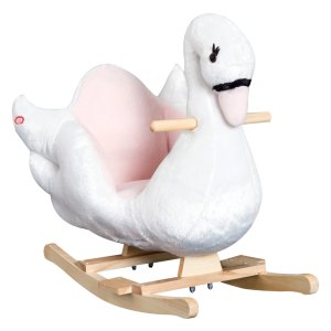 Schommelpaard - ZAZA Home - Met muziek - Pluche roze