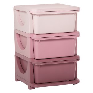 Kindermeubel - ZAZA Home - Opbergkist met lades - Speelgoedopbergbox - Roze