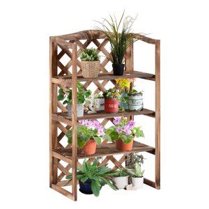 Dennenhoutbloemenrek - Natuurlijk - Stijlvol - Bruin