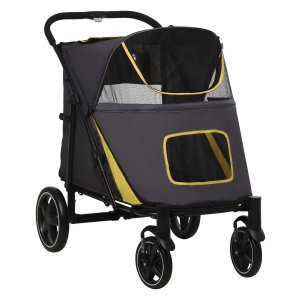 Hondenbuggy - PawHut - Opvouwbaar - Stevig Oxford-stof - Donkergrijs