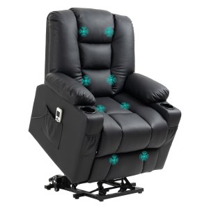 Massagestoel - Relax Deluxe - Sta-op-hulp - Draadloze afstandsbediening - Zwart