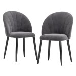 Eetstoelen - NordicLiving - Gestoffeerd - Metalen - Grijs