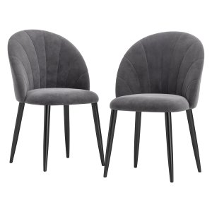 Eetstoelen - NordicLiving - Gestoffeerd - Metalen - Grijs