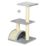 Krabpaal - Kattentoren met Platform - Krabplank - Lichtgrijs