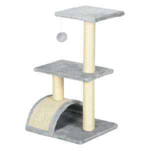 Krabpaal - Kattentoren met Platform - Krabplank - Lichtgrijs