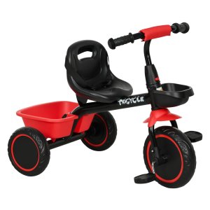 Kinderfiets -- Driewieler - Hoogteverstelbaar - Zwart/Rood