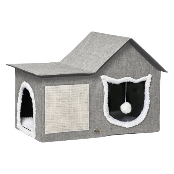 Kattenhol - CozyCat - Krabgedeelte - Dubbele deuren - Grijs