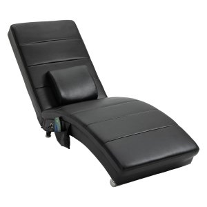 Massagestoel - Comfort Plus - Hoge rugleuning - Kunstleren kussen - Zwart