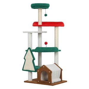 Kattenkrabpaal - Stabiele basis - Multifunctioneel - Kerstkleuren