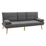 Bankstel – Zaza Home - Slaapbank met tafel – Bekerhouder - Donkergrijs