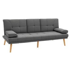 Bankstel – Zaza Home - Slaapbank met tafel – Bekerhouder - Donkergrijs