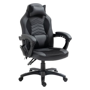 Ergonomische bureaustoel – GamingZone - Massagefunctie – Warmtefunctie - zwart
