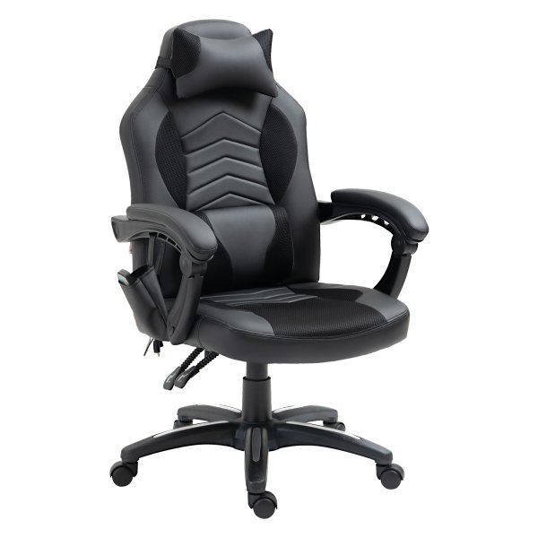 Ergonomische bureaustoel – GamingZone - Massagefunctie – Warmtefunctie - zwart