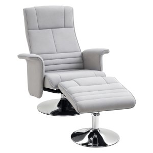 Massagestoel – Comfort Relax - Voetensteun en ligfunctie – Elektrisch - Lichtgrijs