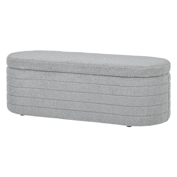 Woonkamer - Bankje- Teddy-Fleece - Lichtgrijs