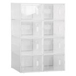 Schoenenopslagplank - DIY - 8 compartimenten - Ventilatieopeningen - Transparant