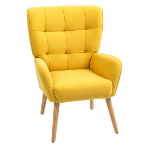 Woonkamer - Fauteuil - Zachte bekleding – Fluweel look - Geel