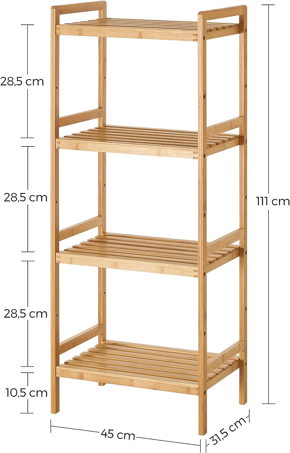 5Five badkamer rek Extra Small OP wielen - Staand rek met 3 etages voor in de badkamer - Open kastje ALS badkamerkast - Arctisch