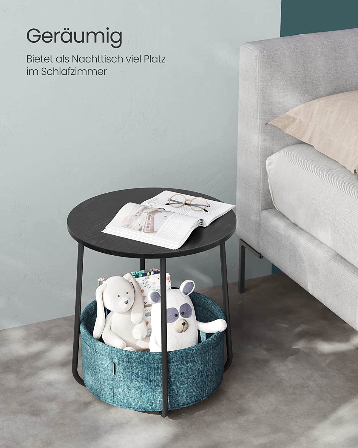 WOHNLING design bijzettafel wit rond 55 cm koperen metalen frame | Kleine salontafel salontafel