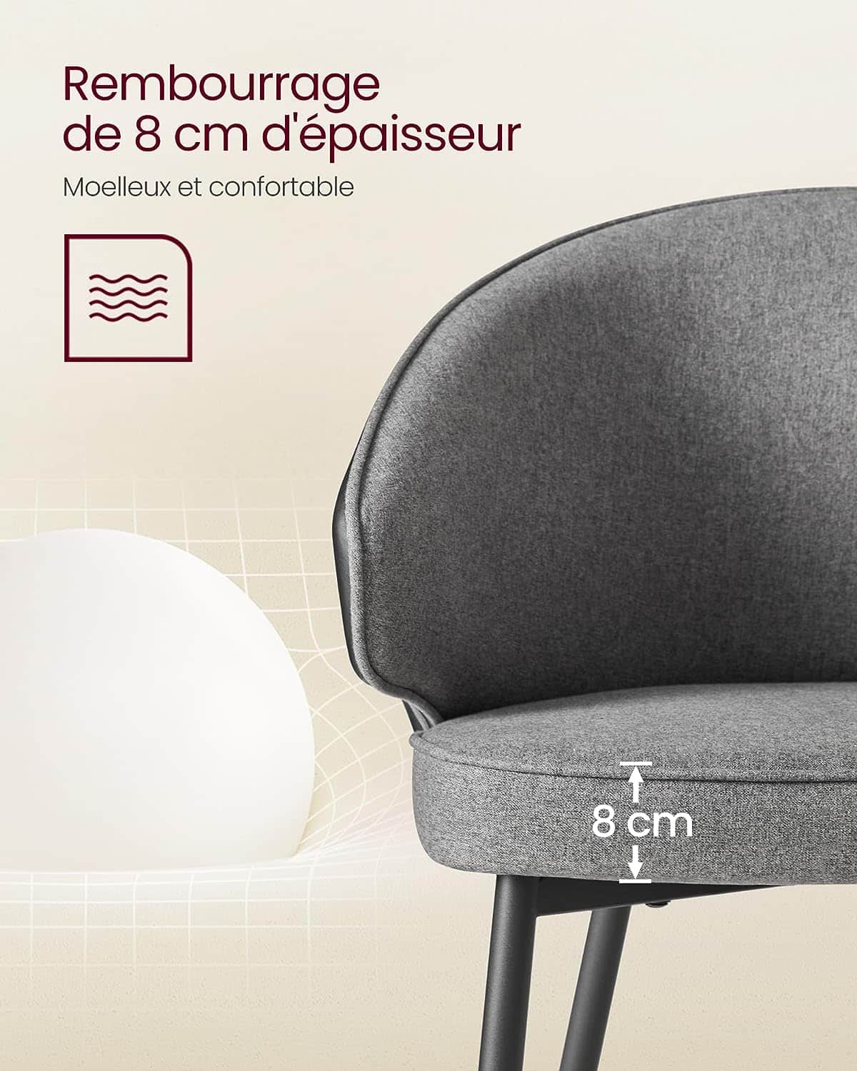 SVITA JOSIE Dining set van 2 eetkamerstoelen Keukenstoelen Gestoffeerde