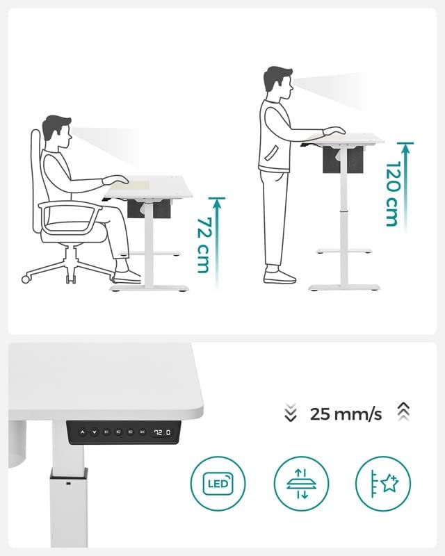 FlexiSpot Elektrische Staantafel met Hoogteverstelling, 120 - Bureaus