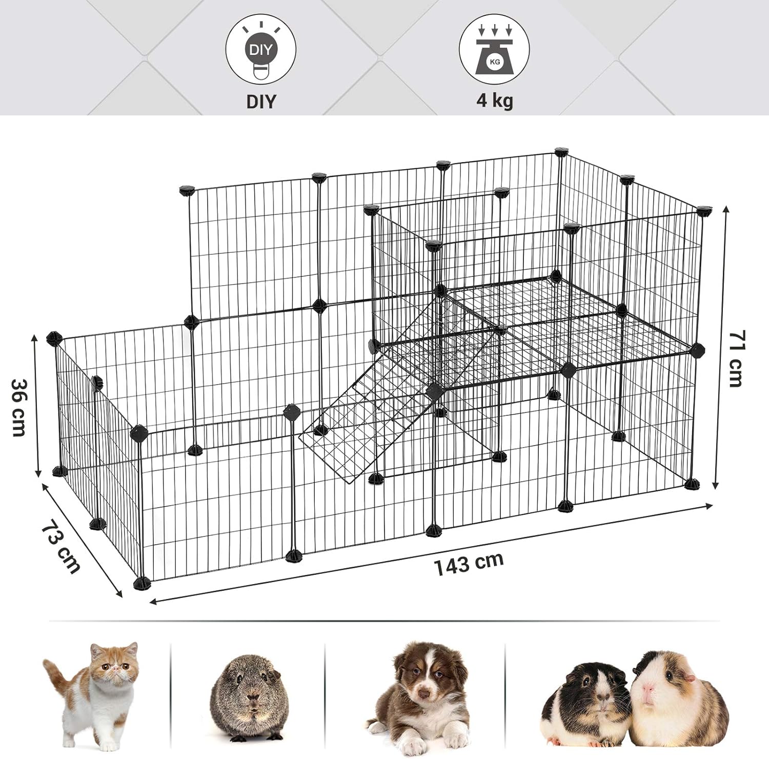 Ferplast Kooi voor Konijnen, MODULAR 2 Kooi voor Cavia's, Modulair, Uitbreidbaar, Accessoires inbegrepen, Eenvoudige reiniging, 109 x 72 xh 56 cm vanaf € 118,44 (maart 2026 Ferplast Kooi voor Konijnen, MODULAR 2 Kooi voor Cavia's, Modulair, Uitbreidbaar, Accessoires inbegrepen, Eenvoudige reiniging, 109 x 72 xh 56 cm vanaf € 118,44 (maart 2026
