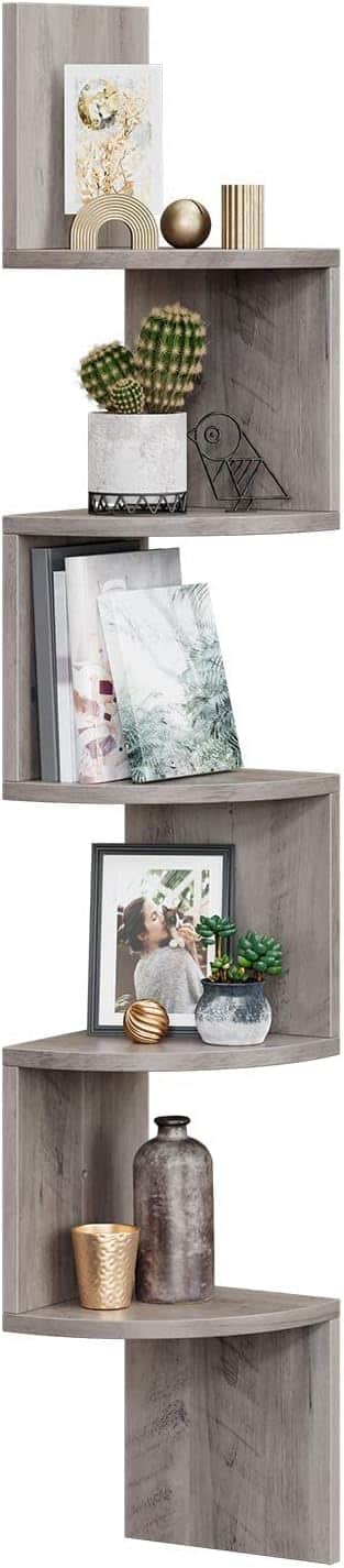 VASAGLE boekenkast, ladder plank met 5 planken, open, vloer plank, smal