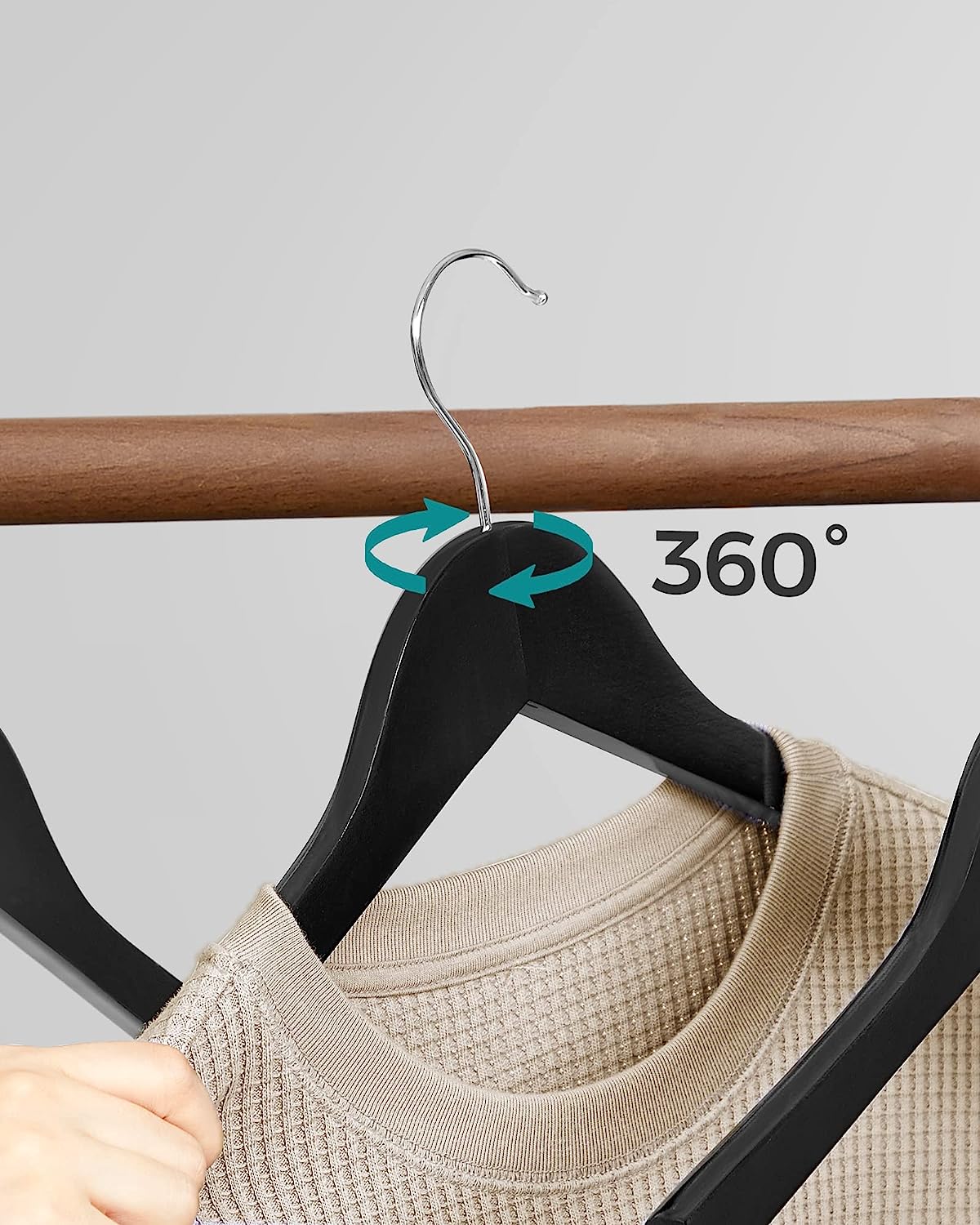 Houten kleerhangers, set van 50, kleerhangers, kleerhangers, met
