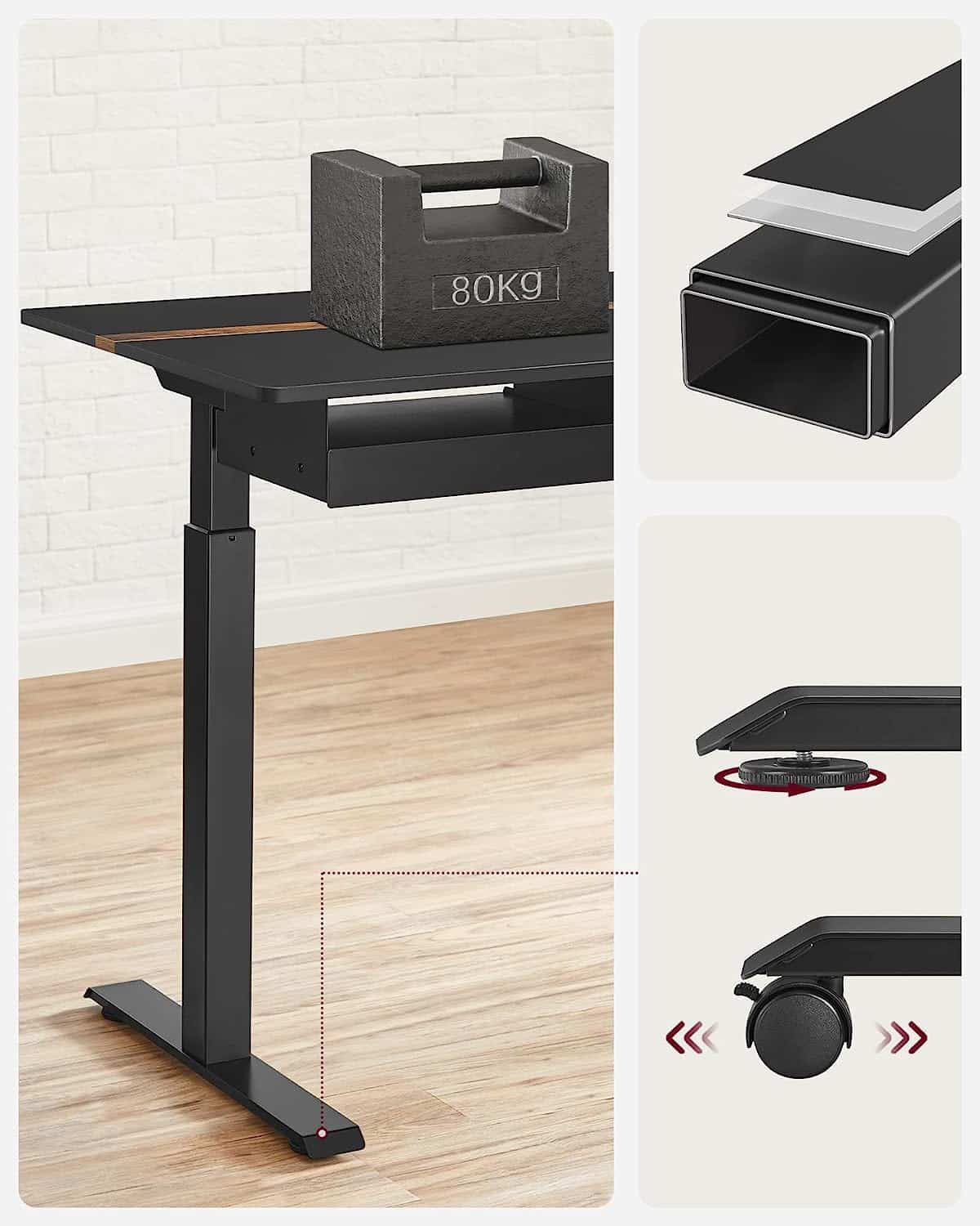 GIANTEX Electric Height Adjustable Desk 140x70cm