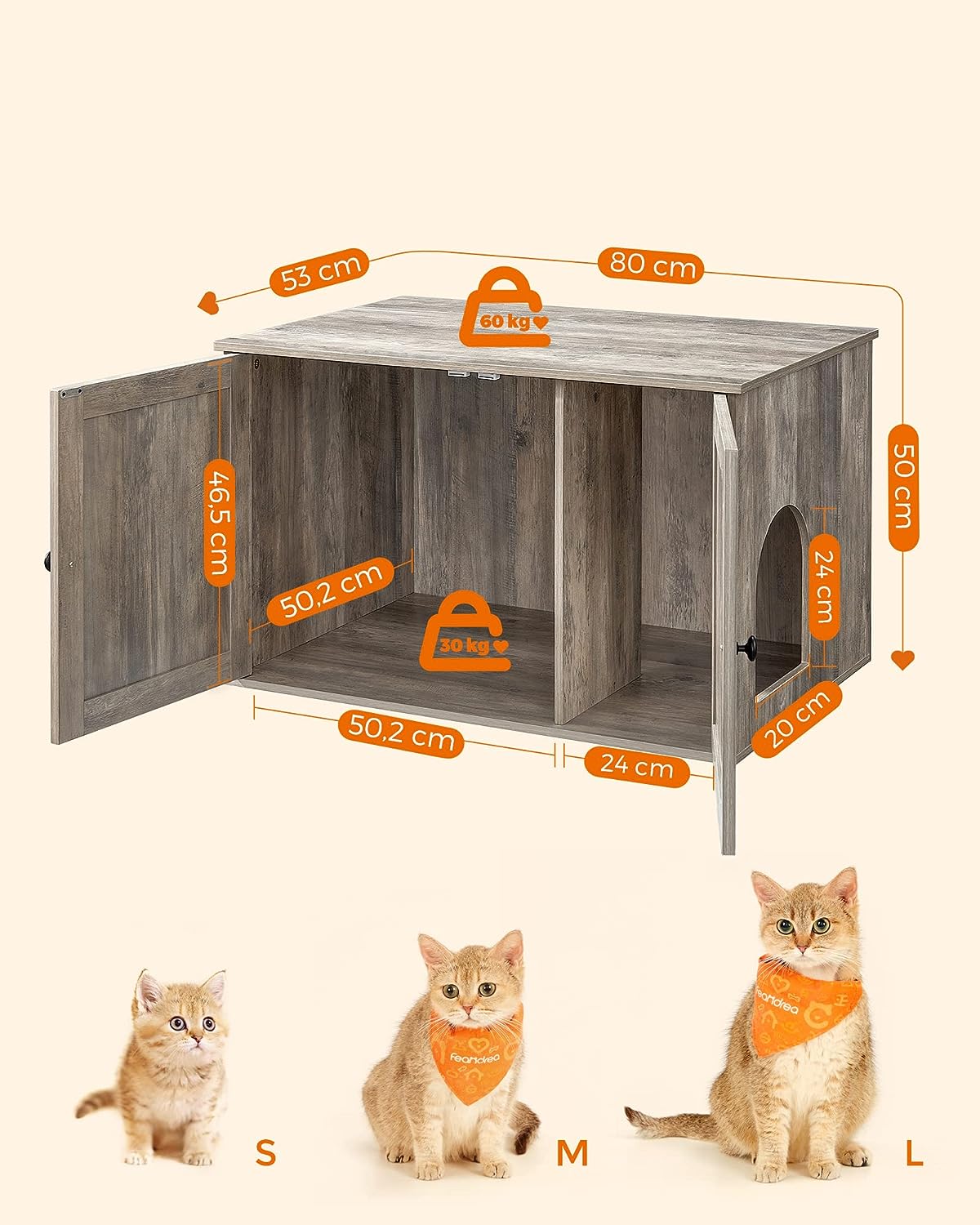 CanadianCat Company Kattenbakmat, groot, XXL, 76 x 58 cm, witte kattenbakmat, mat voor kattenbak, kattenmat, kattenbakmat