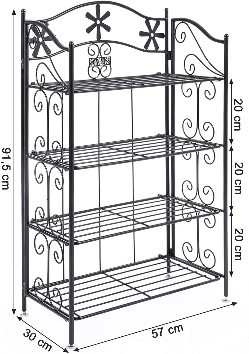 Songmics Bathroom Rack with 5 Shelves, Kitchen Shelf, Shoe Rack, Flower Shelf, Bookshelf, Bamboo Rack, 133.5 x 29 x 9 cm, BCB35Y