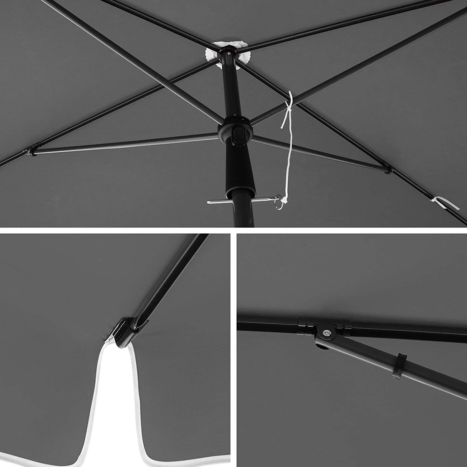 Kopu® Sevilla Parasol Rechthoek 200x300 Cm Met Hoes En Voet - Olijfgroen Kopu® Sevilla Parasol Rechthoek 200x300 Cm Met Hoes En Voet - Olijfgroen