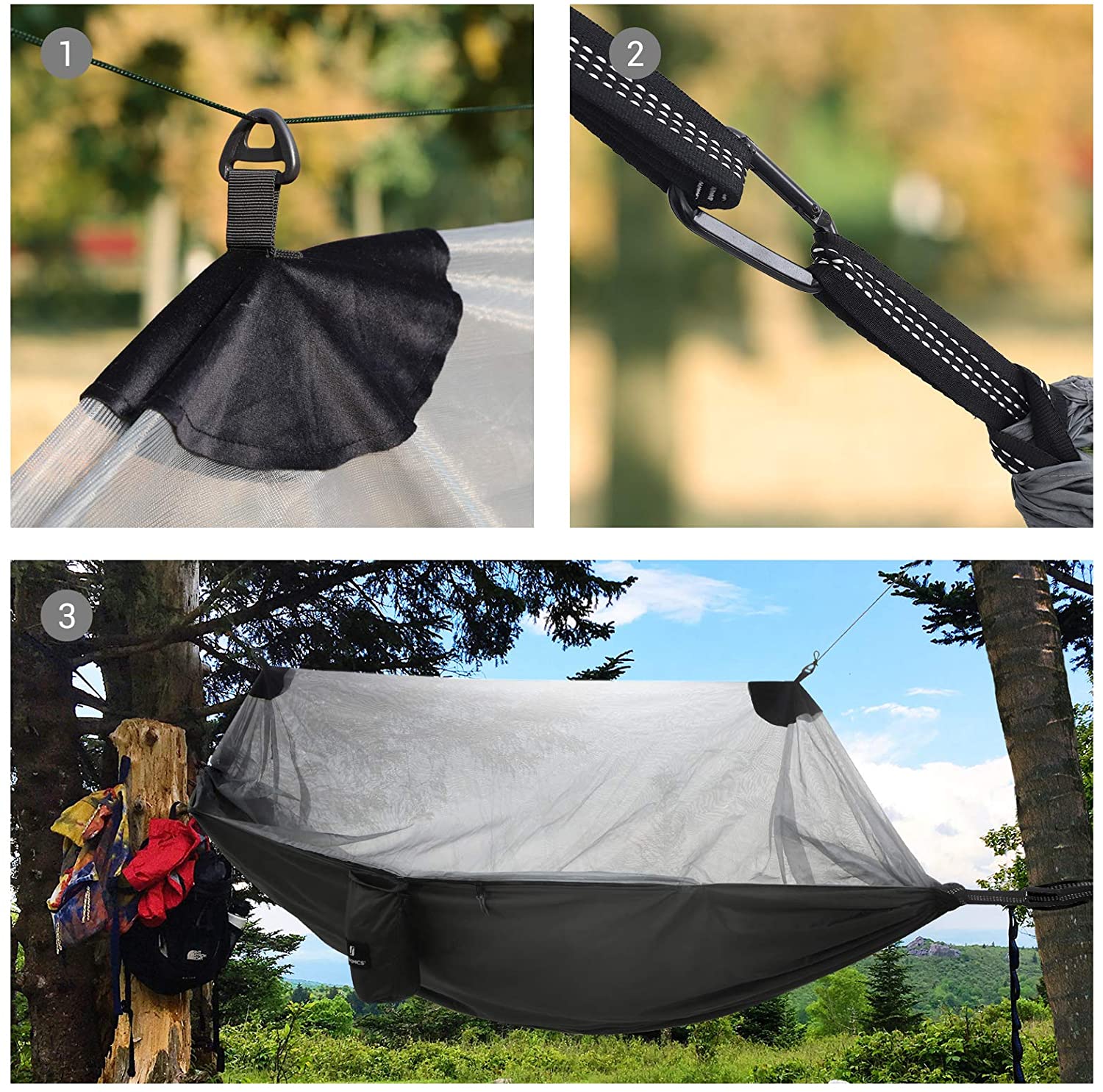 Hangmat Met Muskietennet, Ultralicht, Voor 2 Personen, Ripstop Nylon