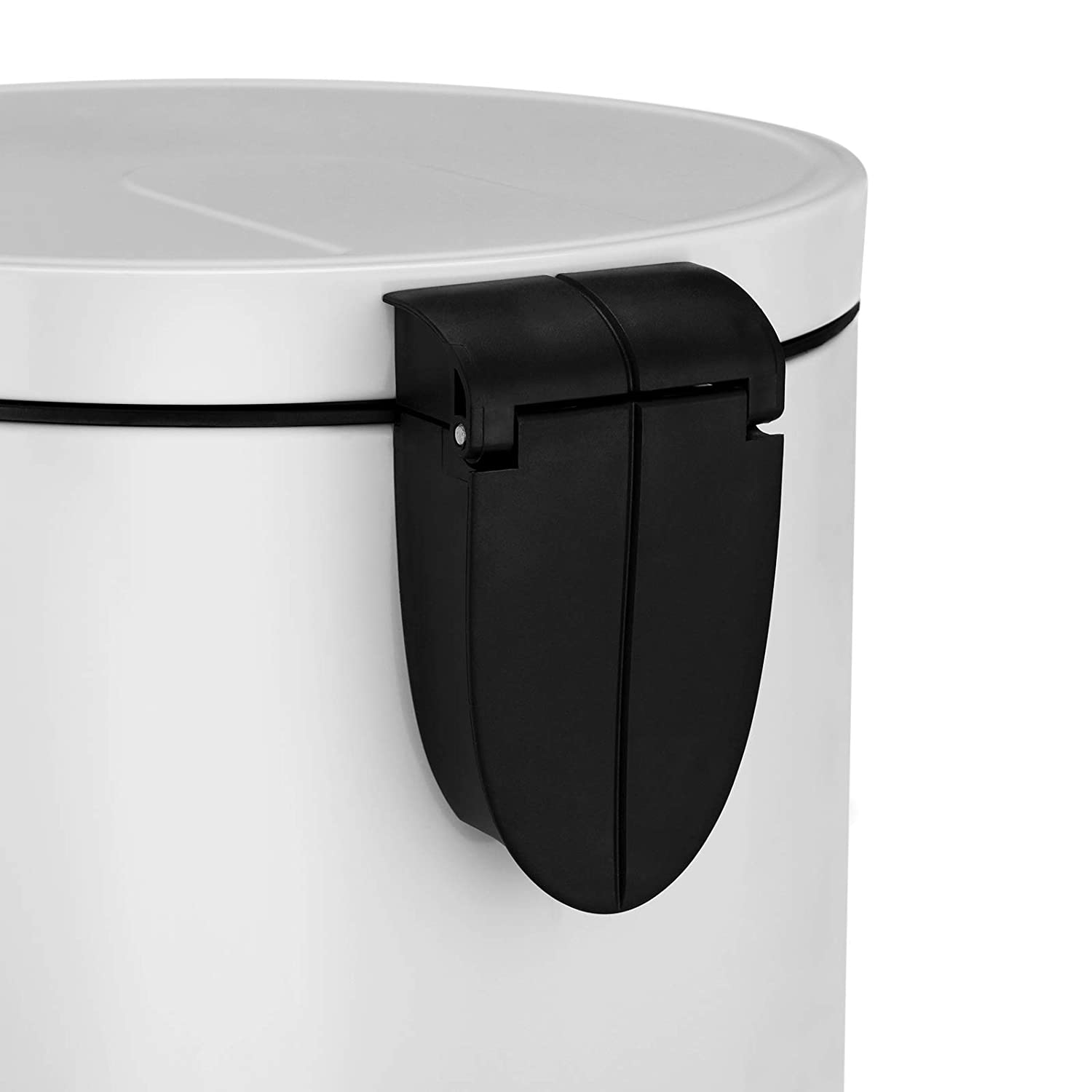SONGMICS keukenvuilnisbak, 50 liter, afvalbak, pedaalemmer, met deksel, soft close, voetpedaal, staal, binnenemmer, zandbeige LTB050A02