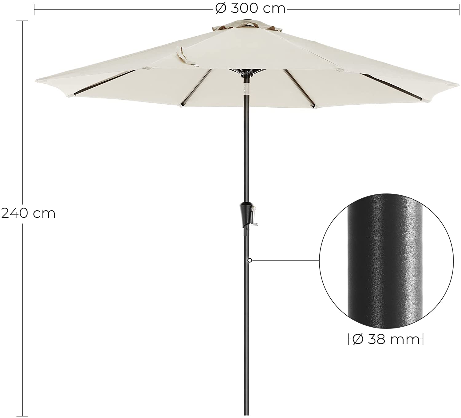 SOLUNA Parasol Cessy polyesther grijs 200x200 cm kopen