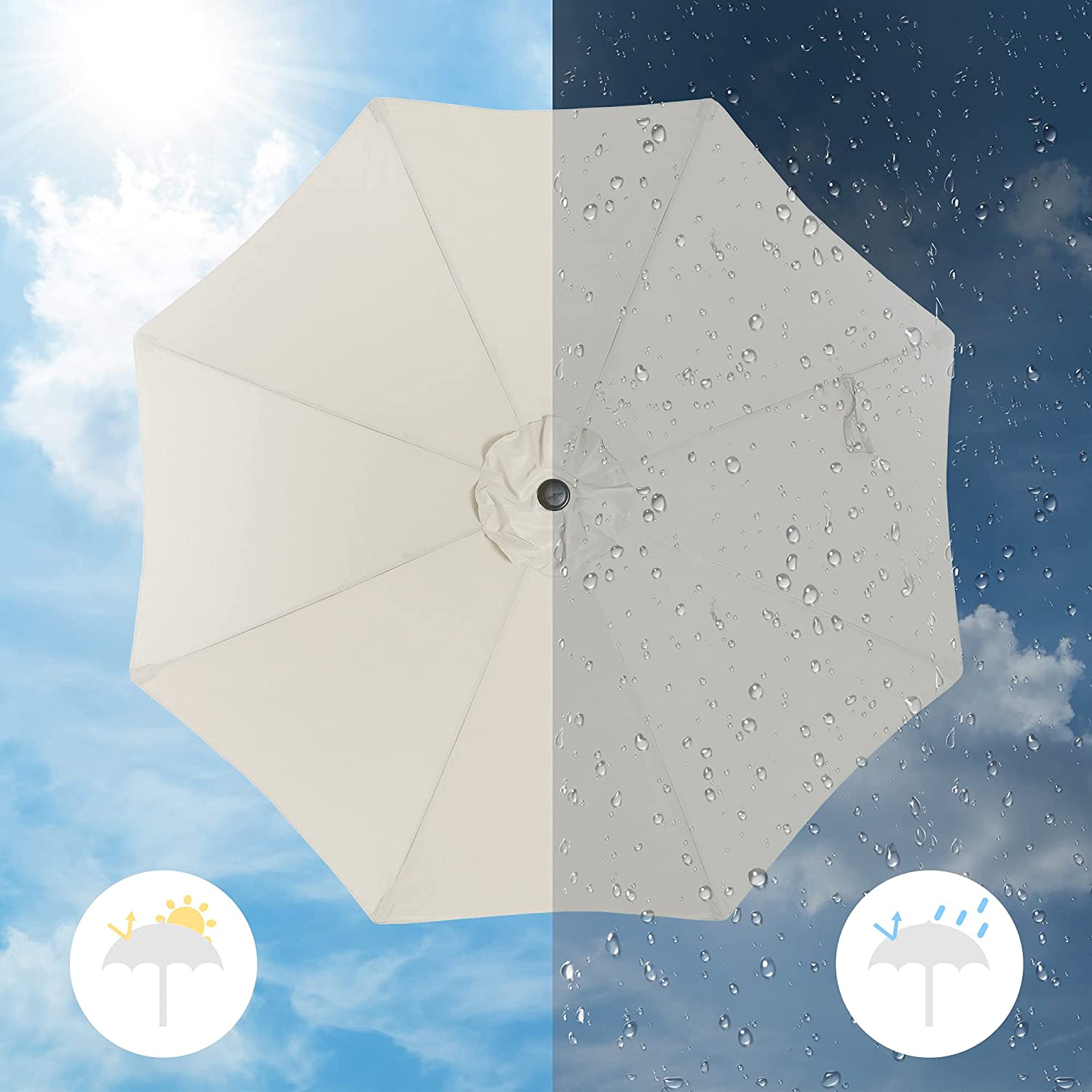 Angel Living Parasol - 300 cm - Kantelbaar - Créme