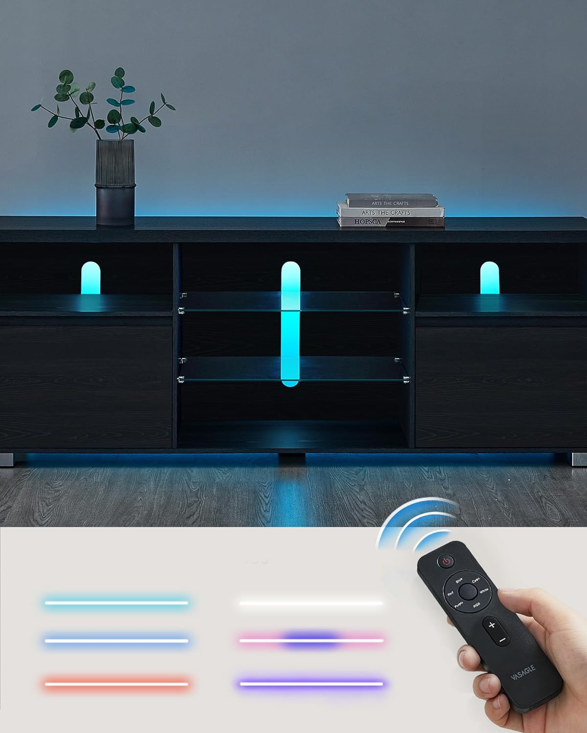 Yolasoly TV-kast, Tv-meubel Met Ledverlichting En Tv Lowboard Slaapkamer