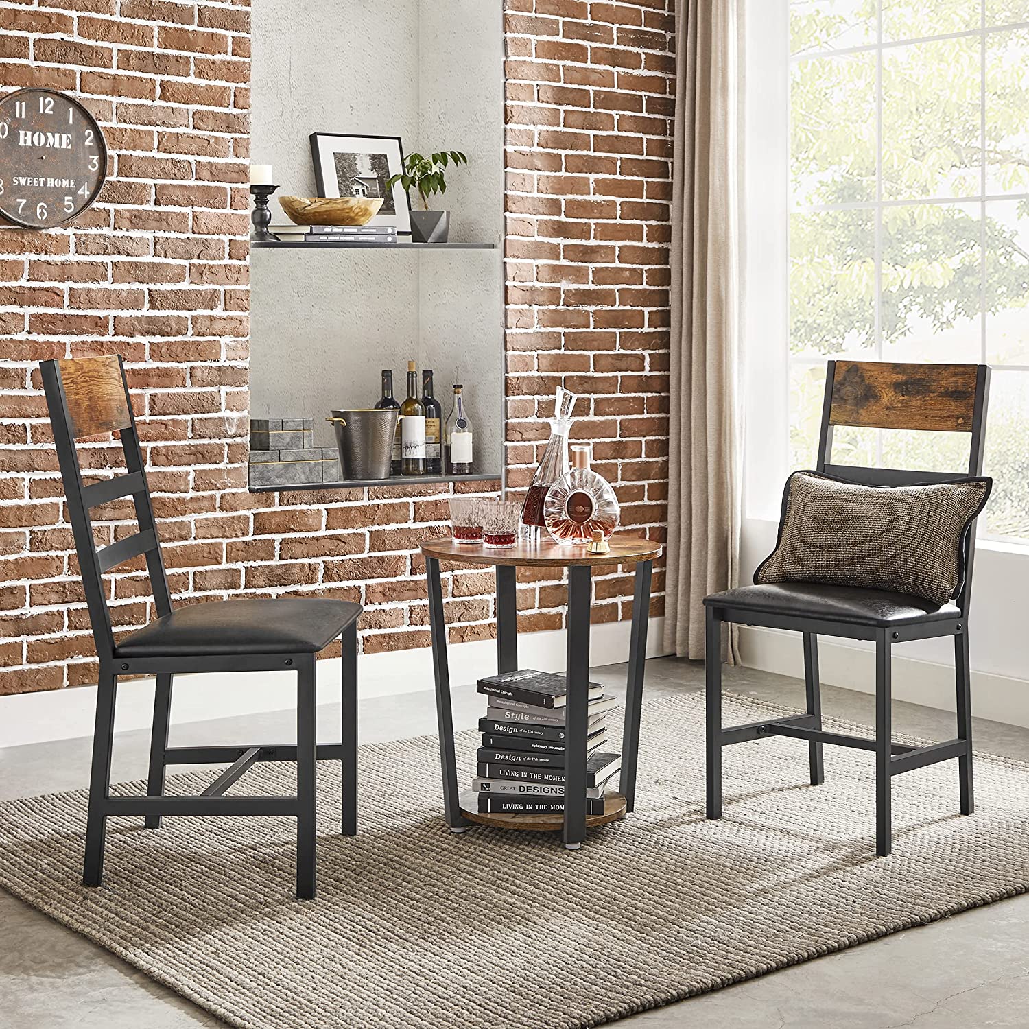 Mcc Direct Eetkamerstoelen Set Van 2 - Designer Kuipstoel EVA Zwart - Keukenstoelen Met Houten Poten