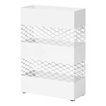 Metalen paraplubak, rechthoekige paraplubak, wateropvangbak, traliedesign, wit, LUC02WT