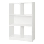 Boekenkast, staande kast met open vakken, kinderkamer en kantoor, als ruimteverdeler, wit, LBC51WT