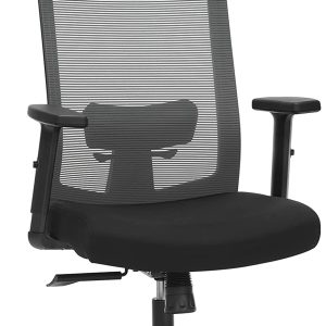 Bureaustoel, bureaustoel met netbespanning, verstelbare lendensteun, hoofdsteun en armleuningen