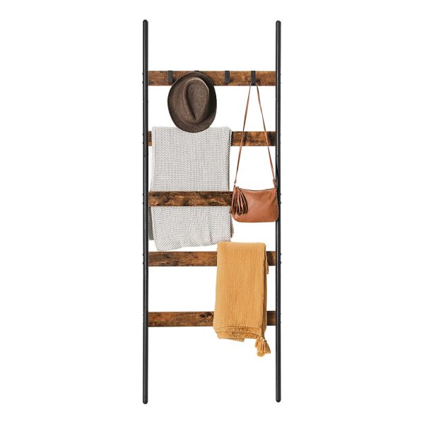 Handdoekladder 5 niveuas industrieel vintage bruin zwart ZAZA HOME