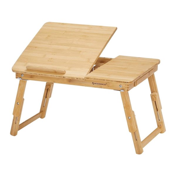 Laptoptafel - Bamboe Laptoptafel - Verstelbaar - Met Lade - Naturel