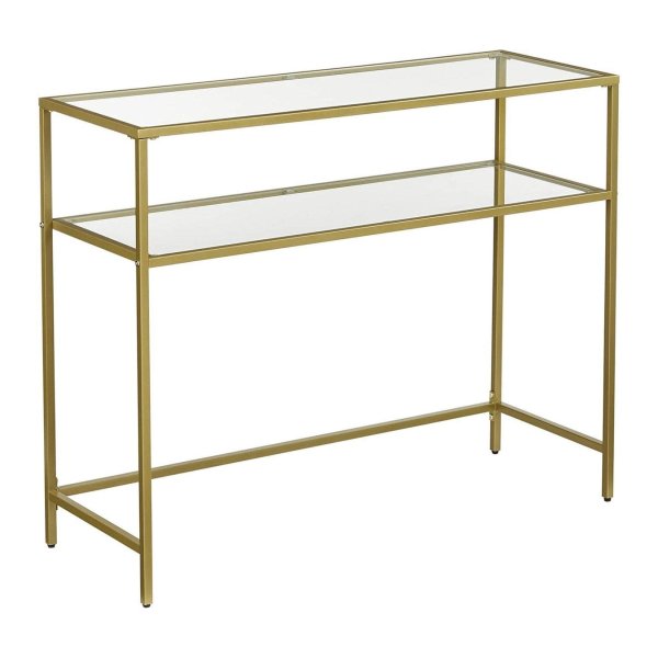 Glasplateau - Console tafel - Verstelbare poten - Goudkleurig