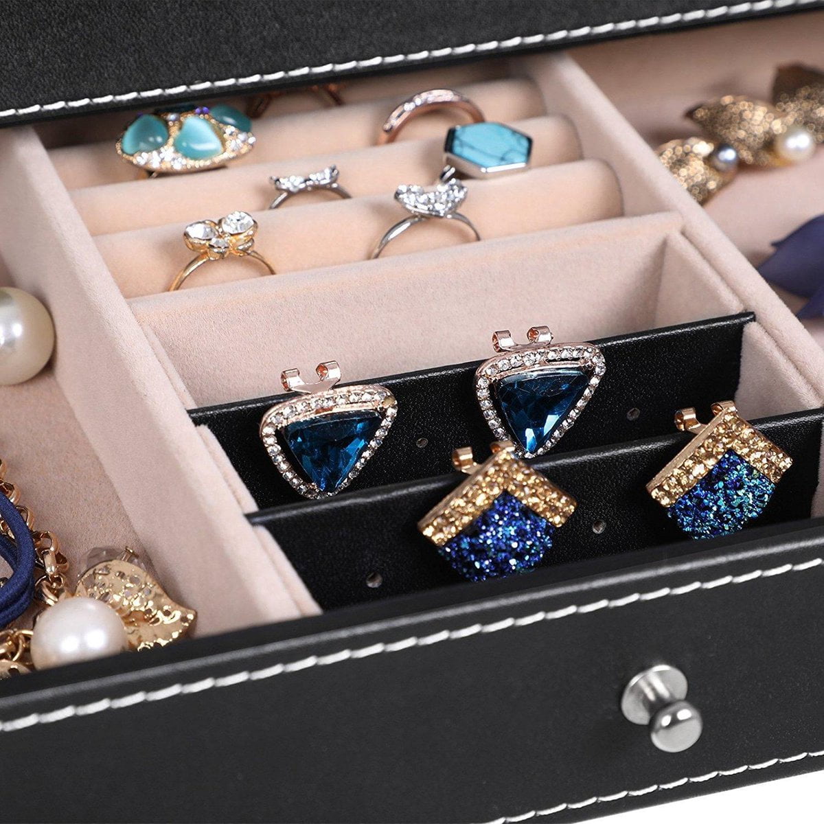 Luxe Horlogedoos Met Kussentjes Horloge Opbergbox Houder Kist Opbergkist Heren Dames Zwart Leer 12 Horloges Compartimenten SimpleDeal