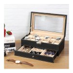 Horlogebox - Luxe opbergdoos - Zwart leer