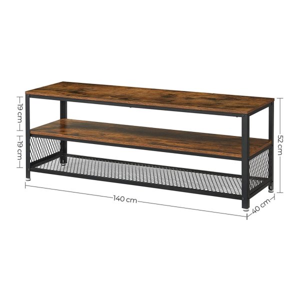 Tv-meubel – ZAZA - Ruime opbergruimte – Vintage bruin-zwart