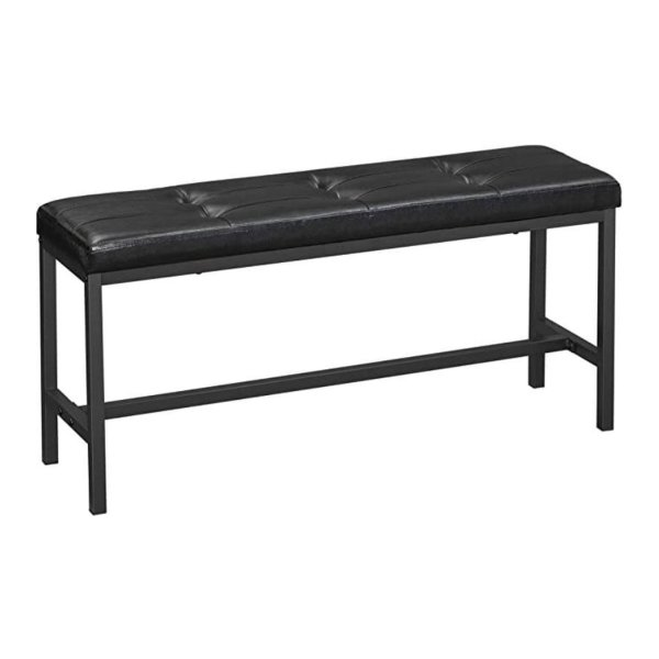 Eetkamerbank – Zaza Home - Gestoffeerde Zitting – Stalen Frame - Zwart
