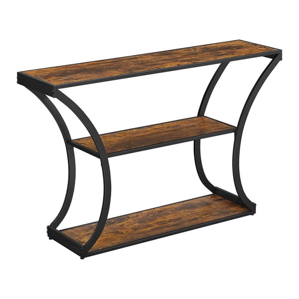Tafel - ElegantHome - Gebogen poten - Verlengd tafelblad - Bruin-zwart