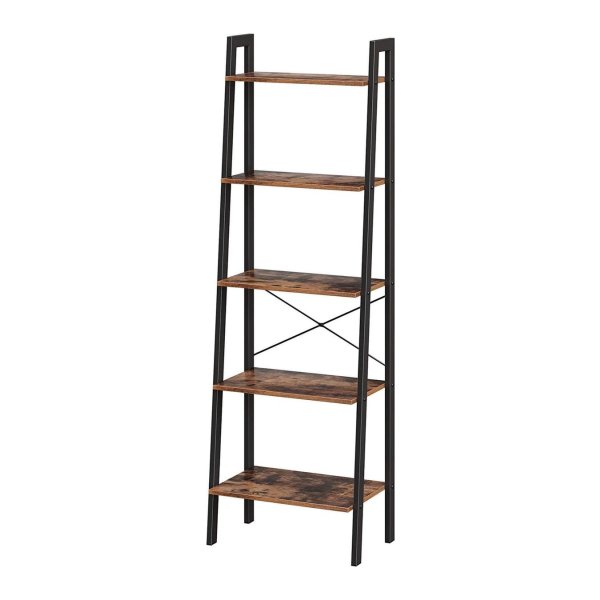 Boekenkast - LuxeLife - Vintage stijl - 5 planken - zwart